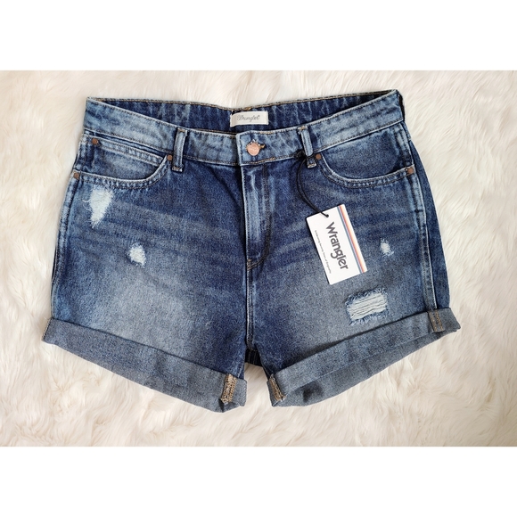 Wrangler Pants - Wrangler boyfriend vintage distressed jean shorts